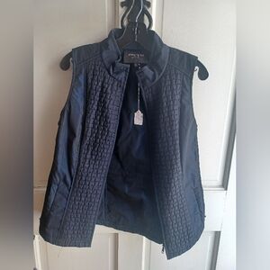 Lafayette 148 Dark Navy Quilted Vest